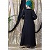 Embroidered flare Nida abaya- Black